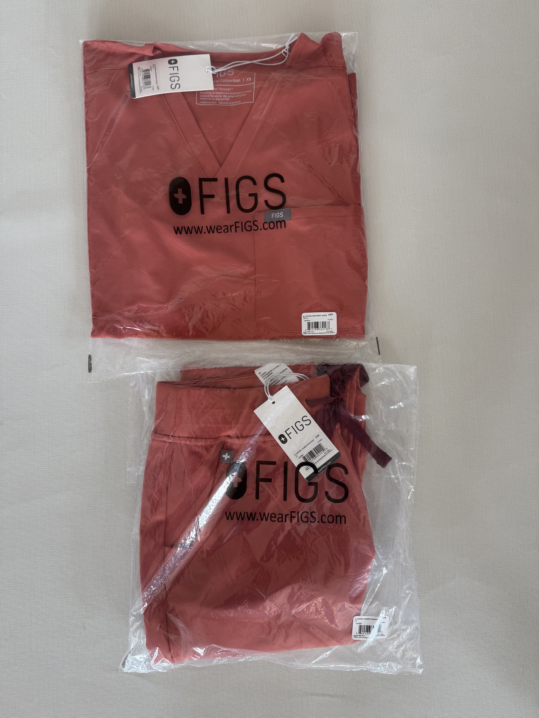 FIGS Female Scrubs Set (top and bottom) - Spiced Cider, X Small