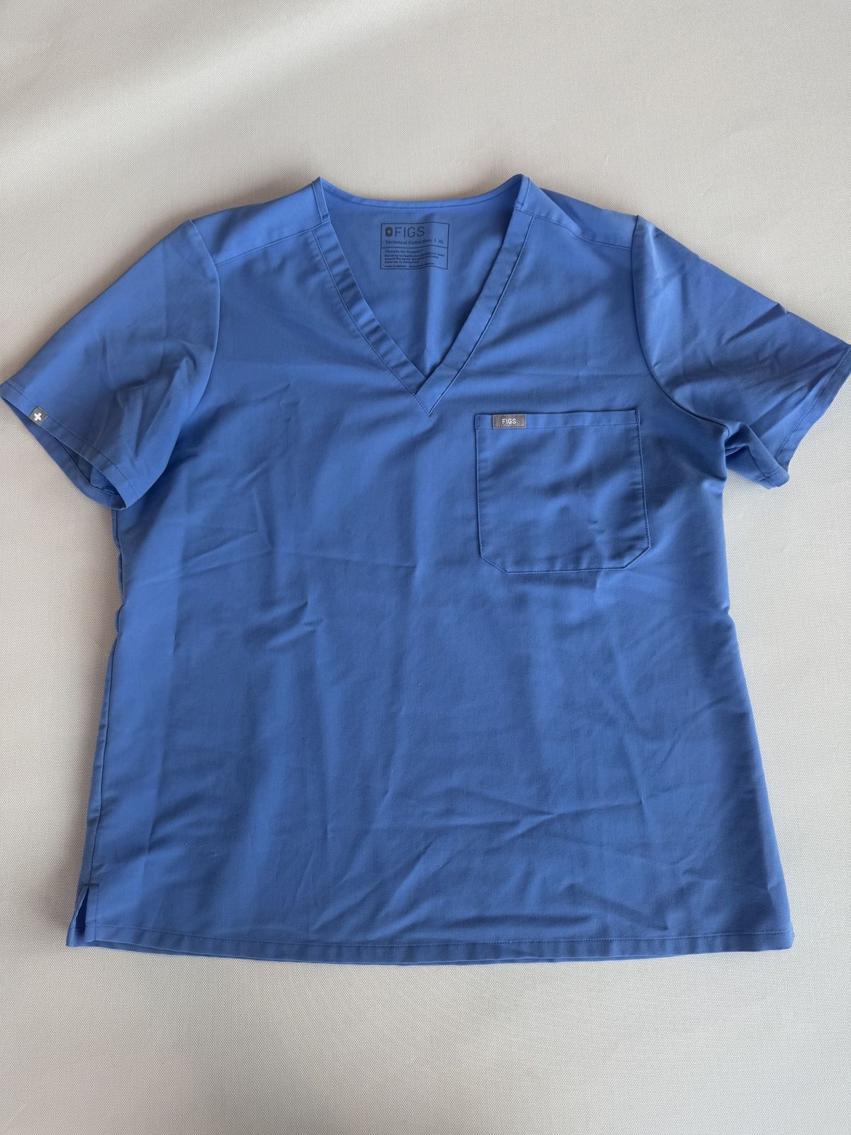 FIGS Female Scrubs Top - Electric Blue, Small