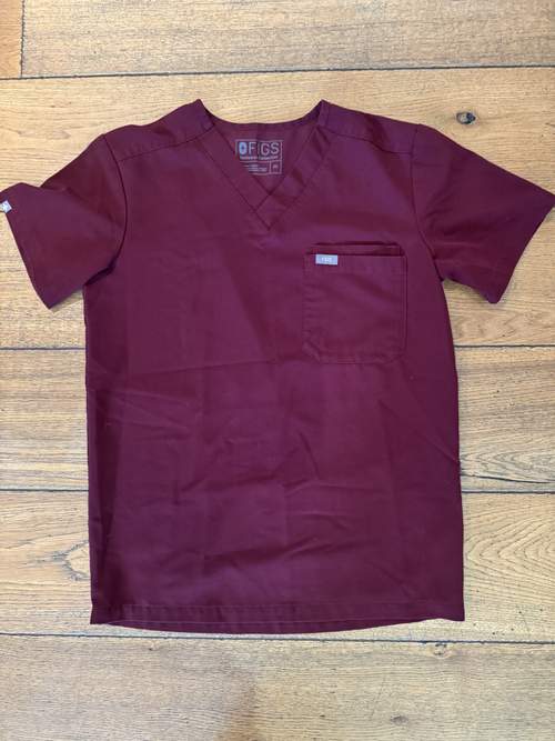 Jaanuu Male Scrubs Top - Wild Berry, M